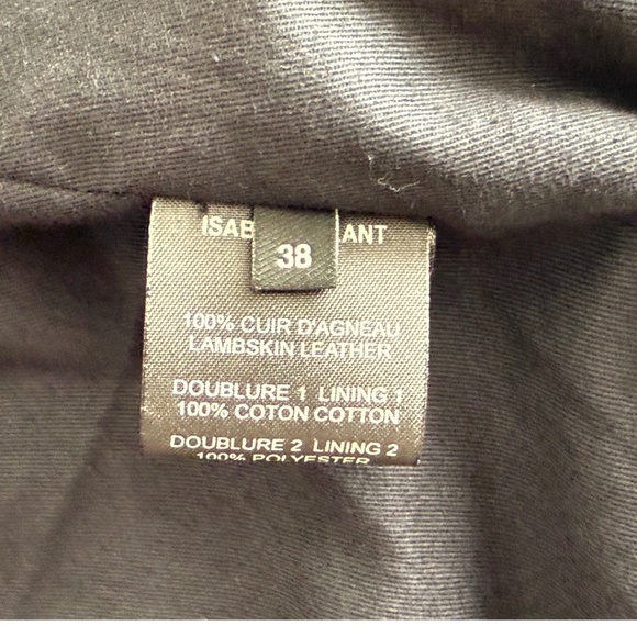 Isabel Marant Manteau Cybill Long Black Leather Coat Size 38 - Picture 7 of 13